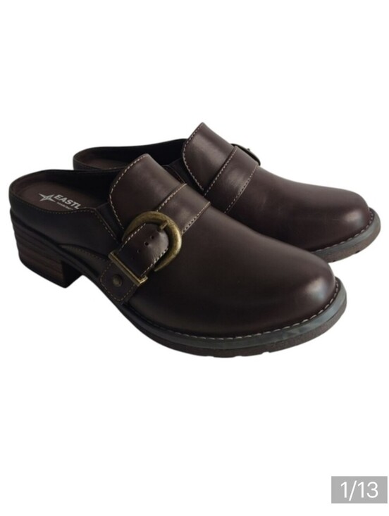 Eastland Shoes - Eastland Erin Slides Mules Clogs Women Brown Faux Leather Buckle  Size 9.5M